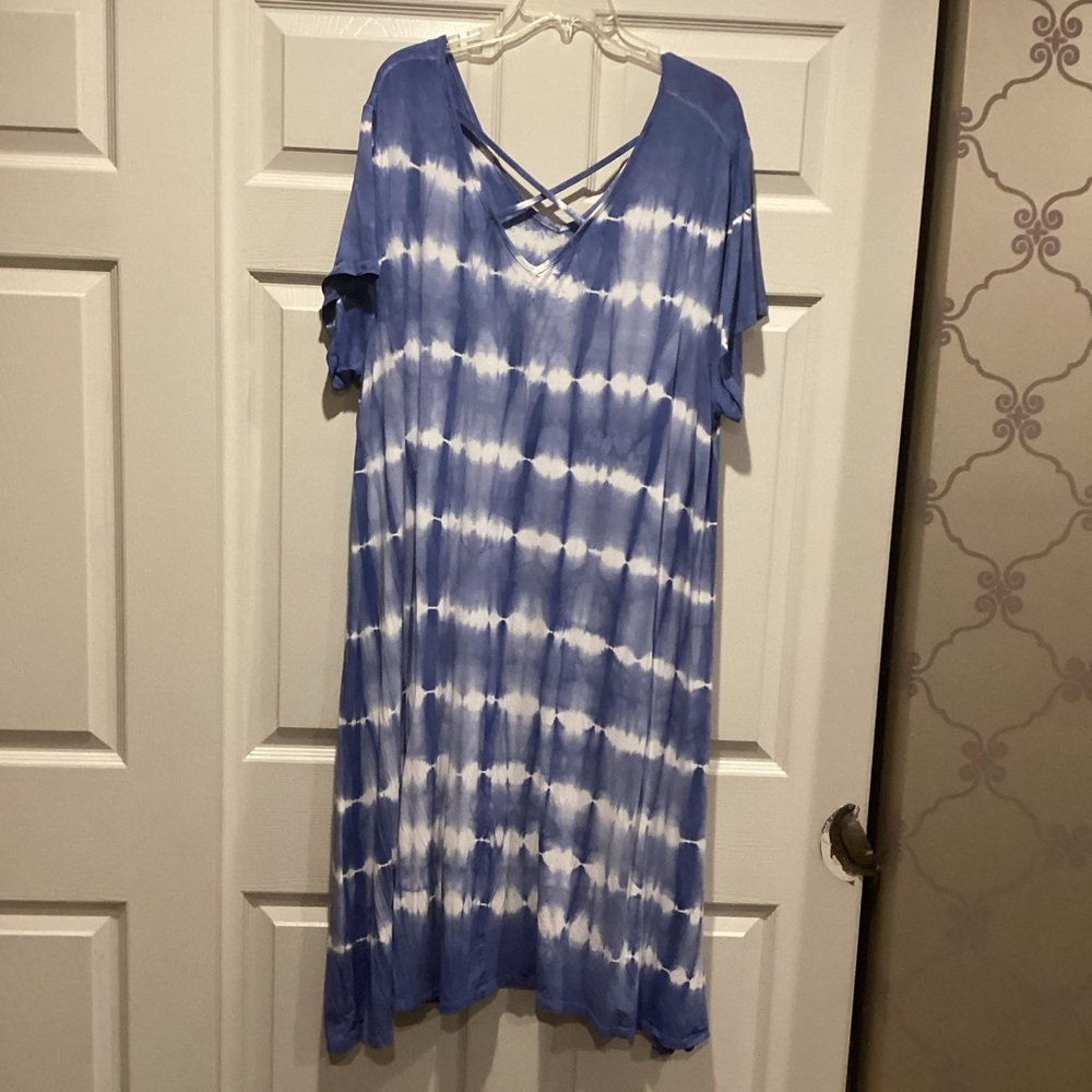 Blue Tie-Dye Dress
